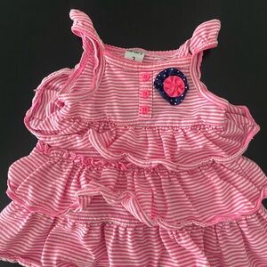 Carter's Pink Striped Ruffle Dress Baby Girl